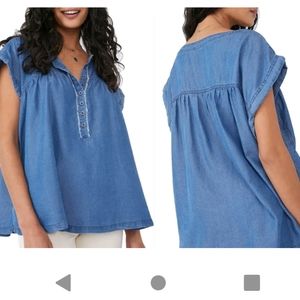 Free People Black Wrap Top Women's Size M